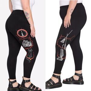 Disney Her Universe HOCUS POCUS Lightning Leggings Pants Sz M Witchy Movie New